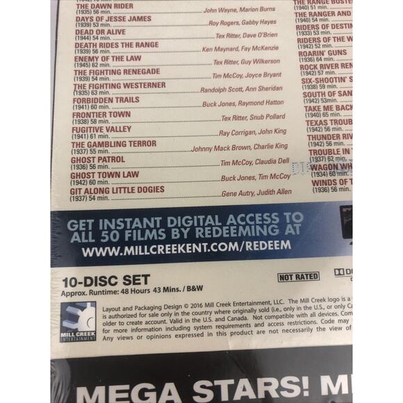 Cowboy Legends 50 Movie Collection DVD Set + Digital John Wayne Roy Rogers NEW - Picture 8 of 9